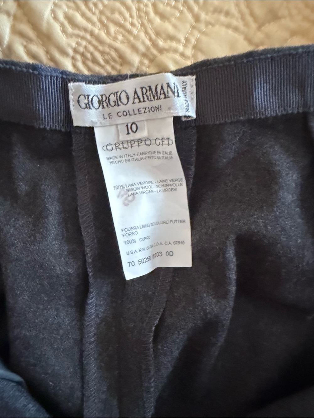 Giorgio Armani Women’s Charcoal Gray Wool Trousers